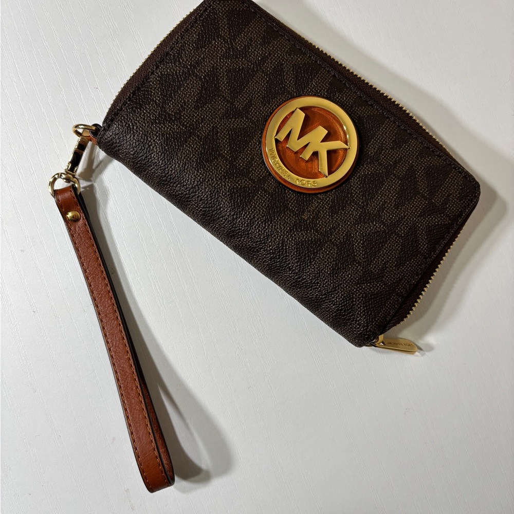 Michael Kors Brown Wristlet Wallet